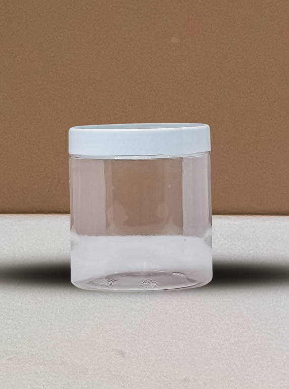500g Plastic Jar With White Lid