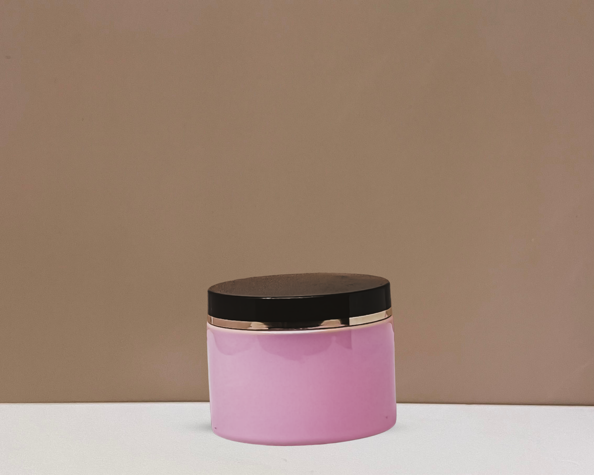 300g Plastic Jar Black Lid With Gold Strip