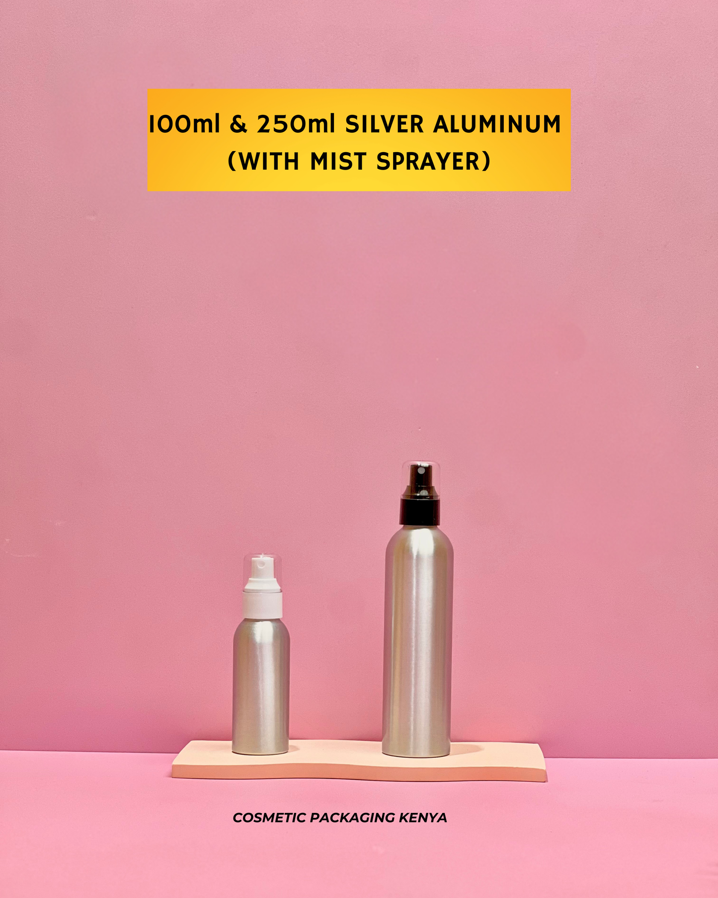 250ml Silver Aluminium - With Mist Sprayer