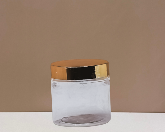 200g Plastic Jar With Gold Electroplated Lid