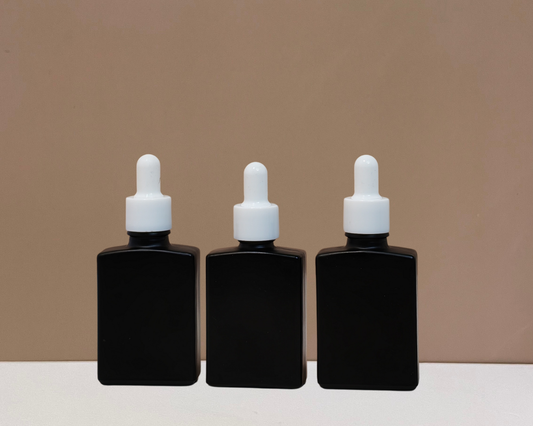 30ml Rectangle Glass Bottle with Plain White Dropper