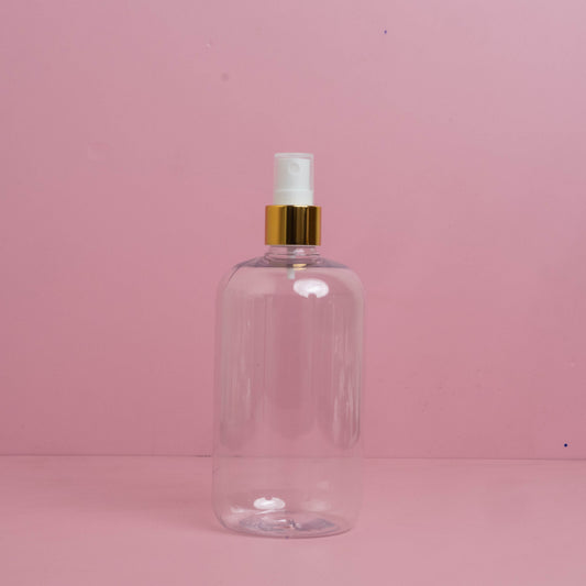 500Ml Short Pet Bottle With Gold Mist Spray