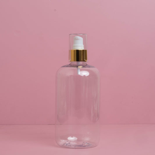 500Ml Short Pet Bottle With Gold Treatment Pump
