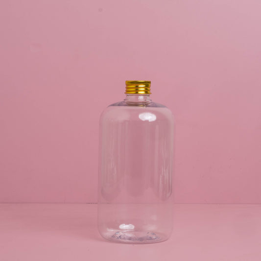 500Ml Short Pet Bottle With Gold Aluminium Screw Caps