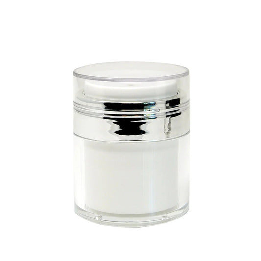 50g White Airless Jar With Gold Strip