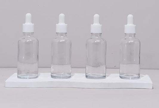 50Ml Glass Bottle With Plain White Dropper (Round)