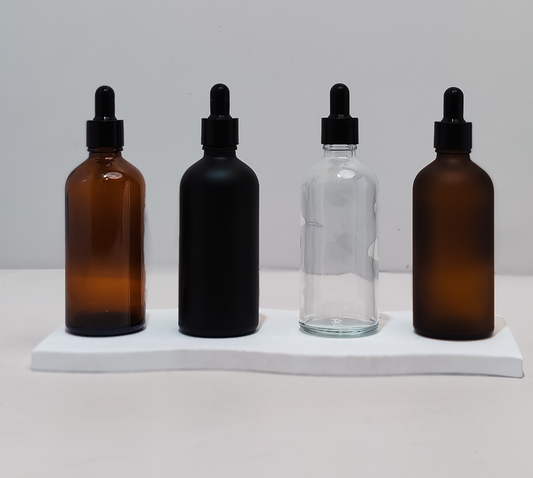 100Ml Glass Bottle With Black Smooth Dropper (Round)
