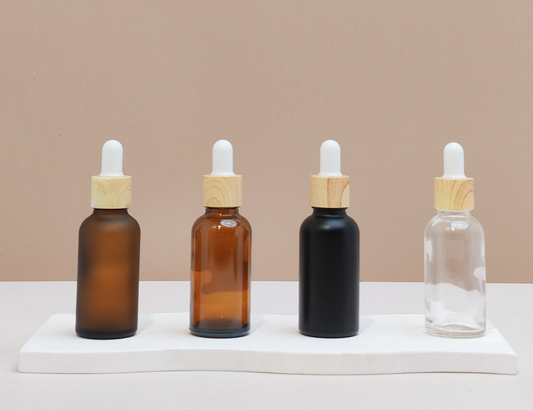 30ml Glass Bottle with Bamboo White