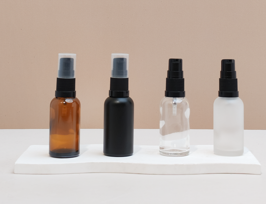 30Ml Glass Bottle With Black Treatment Pump (Round)