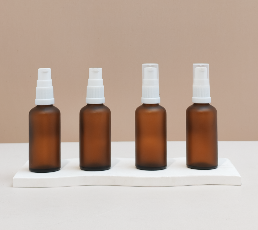 50Ml Glass Bottle With White Mist Sprayer (Round)