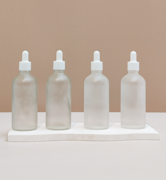 100Ml Glass Bottle With Plain White Dropper (Round)