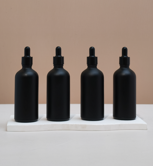100Ml Glass Bottle With Black Smooth Dropper (Round)