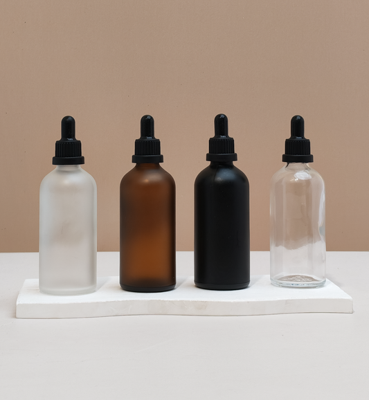 100Ml Glass Bottle With Black Tamper Proof Dropper (Round)