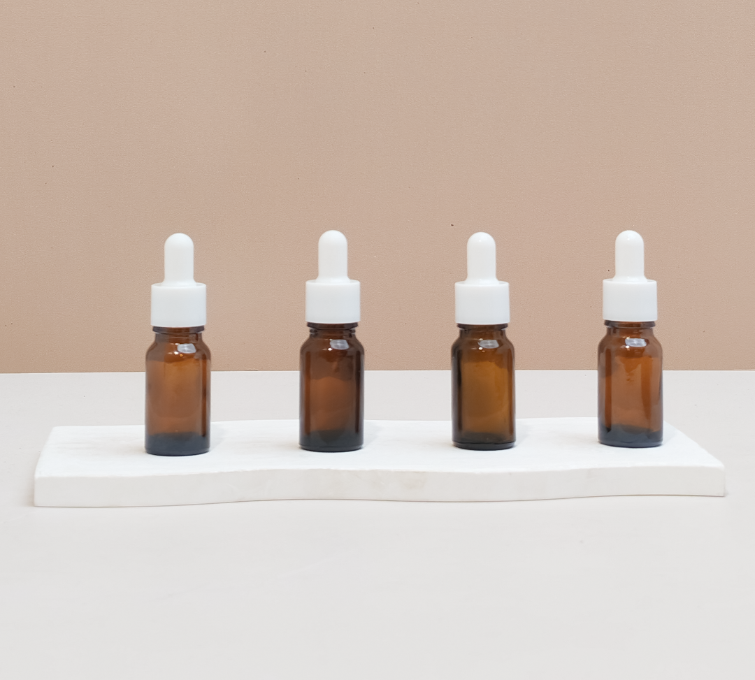 10Ml Glass Bottle With Plain White Dropper (Round)