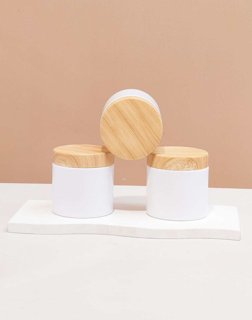 200g Tall Plastic Jar With Bamboo Lid