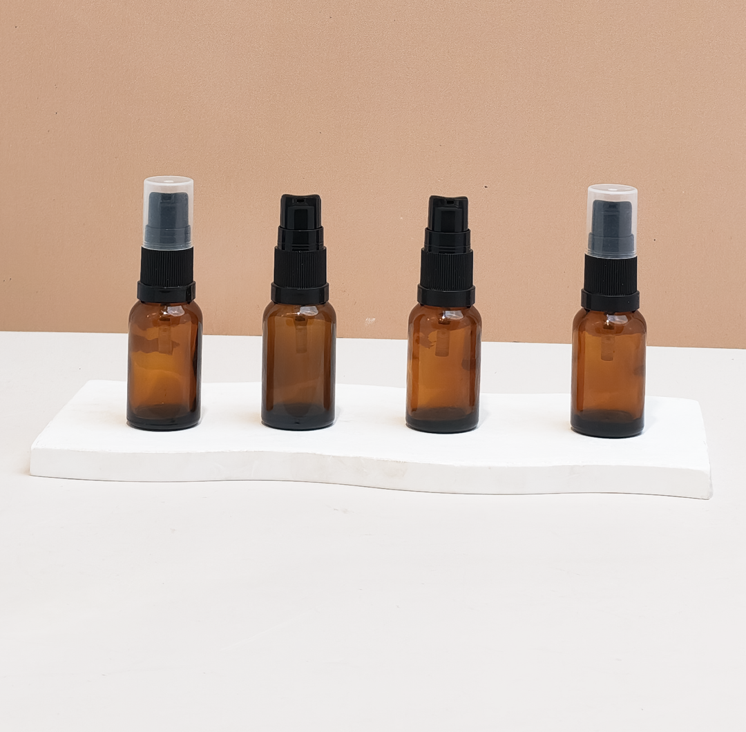 15Ml Glass Bottle With Black Treatment Pump (Round)