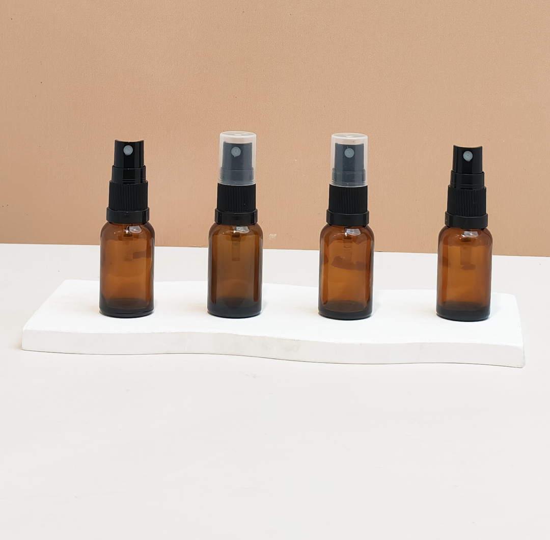 15Ml Glass Bottle With Black Mist Sprayer (Round)