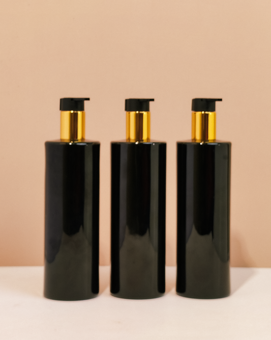 500Ml Tall Pet Bottle With New Gold Black Lotion Pump