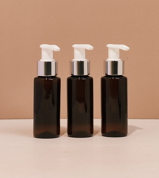60Ml Pet Bottle With Silver White Lotion Pumps