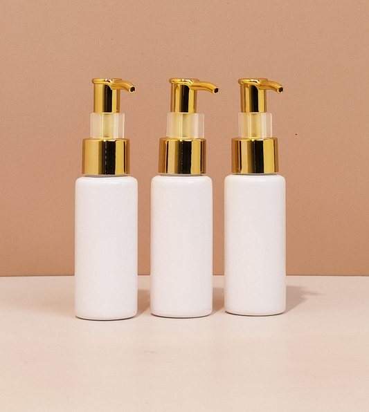 60Ml Pet Bottle With All Gold Lotion Pump
