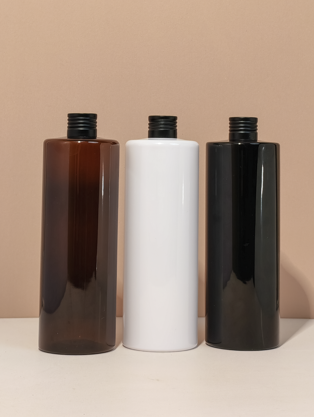 500Ml Tall Pet Bottle With Matte Black Aluminium Screw Cap