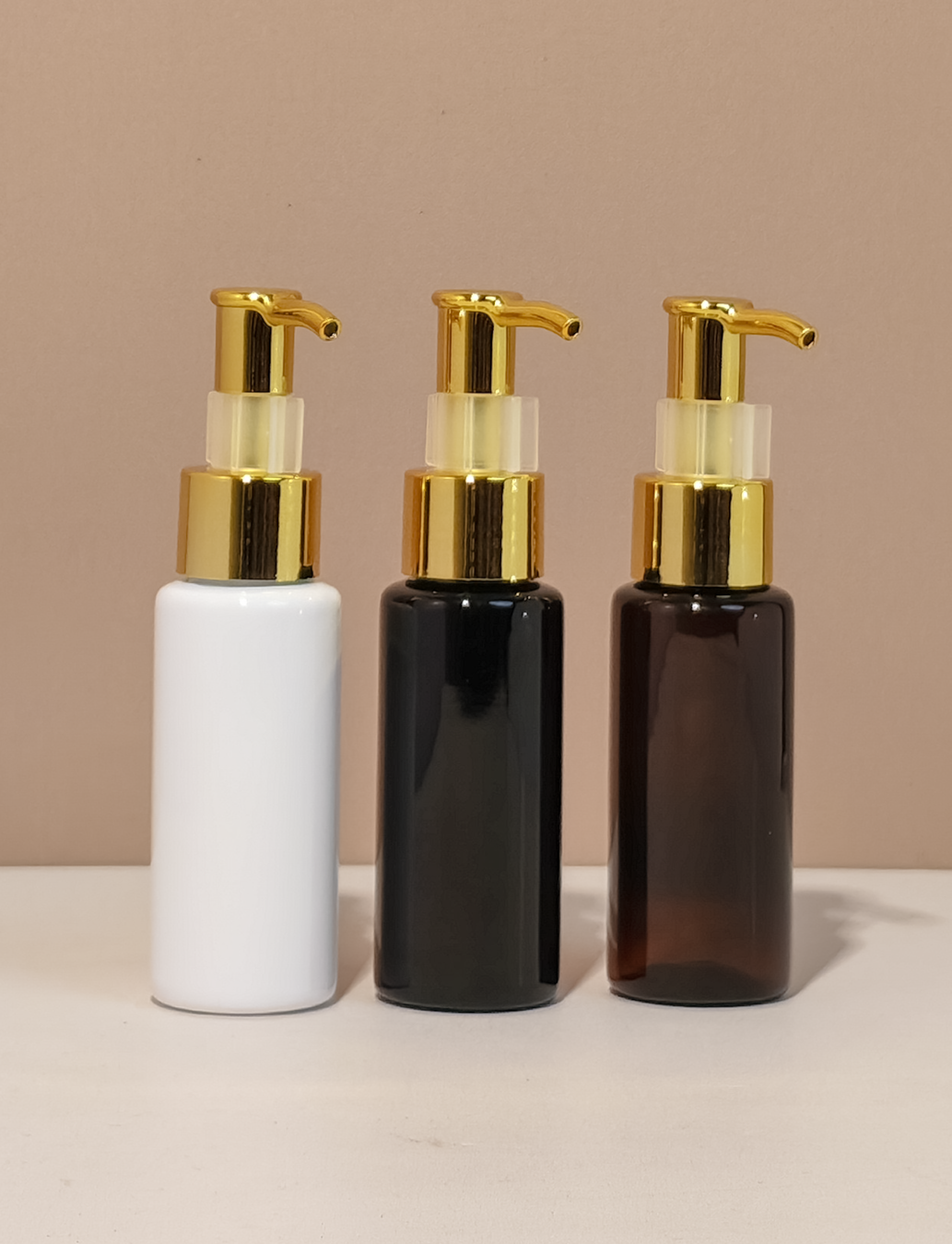 60Ml Pet Bottle With All Gold Lotion Pump