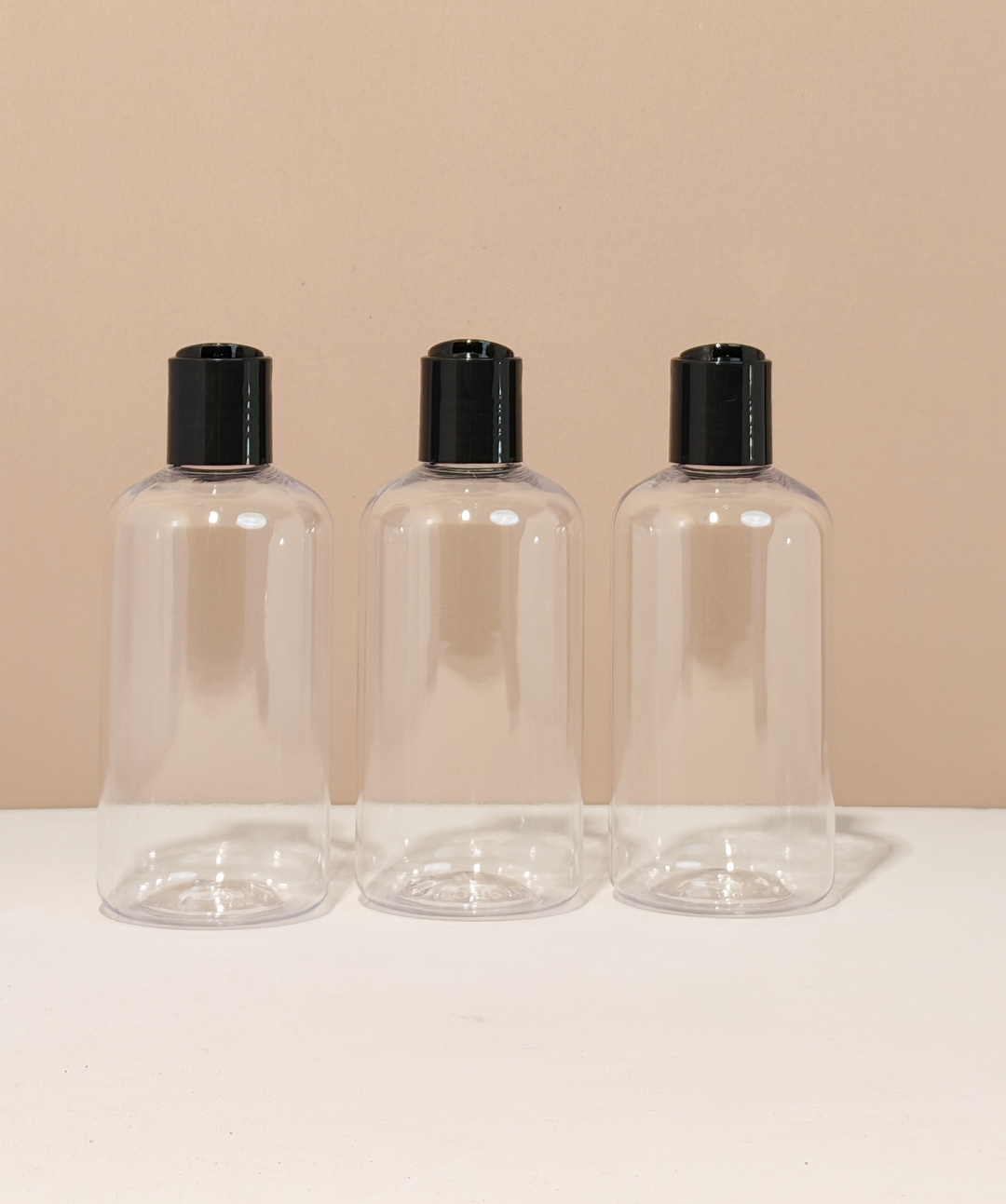 250Ml Short Pet Bottle With Black Press Cap