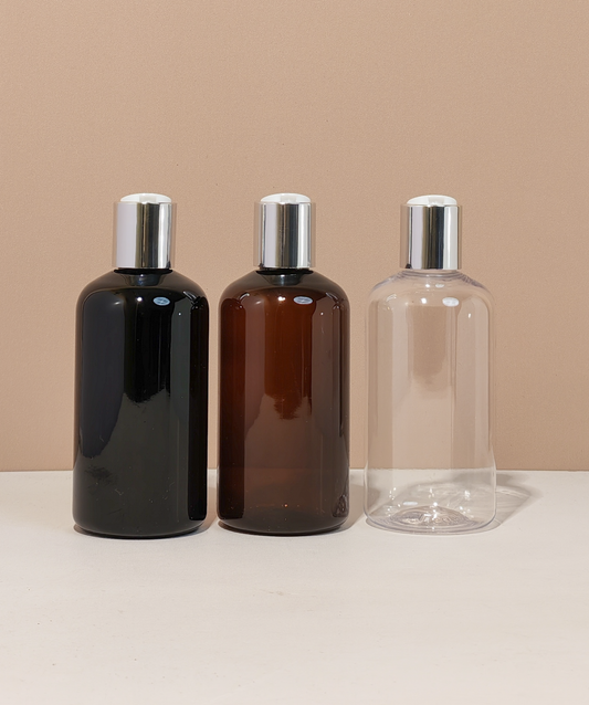 250Ml Short Pet Bottle With Silver Press Cap