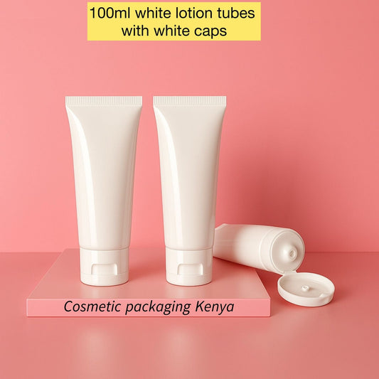 100Ml White Lotion Tube With White Cap