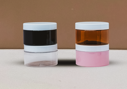 250g Wide Plastic Jar With White Lid