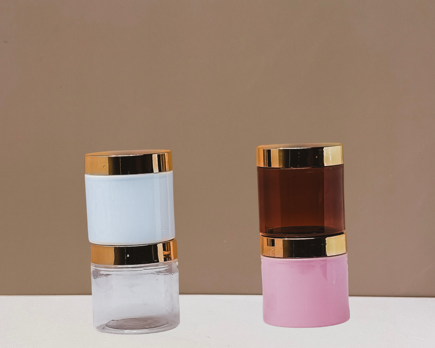 200g Plastic Jar With Gold Electroplated Lid