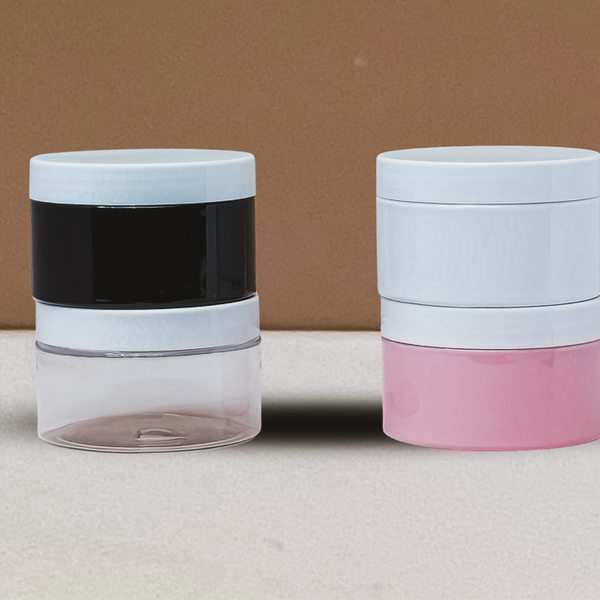 250g Wide Plastic Jar With White Lid