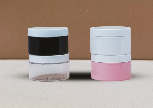 250g Wide Plastic Jar With White Lid