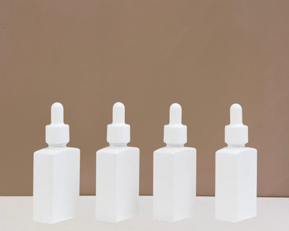 30ml Rectangle Glass Bottle with Plain White Dropper