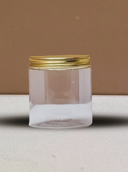 500g Plastic Jar With Gold Aluminium Lid