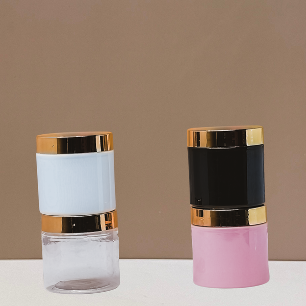 200g Plastic Jar With Gold Electroplated Lid