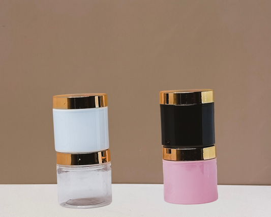 200g Plastic Jar With Gold Electroplated Lid