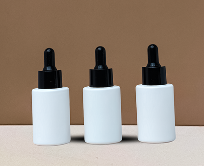 30Ml Glass Bottle With Black Smooth Dropper (Flat)