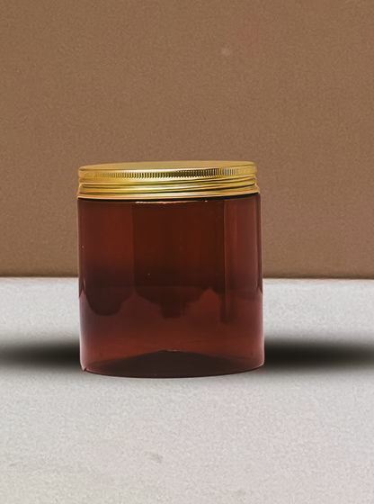 500g Plastic Jar With Gold Aluminium Lid