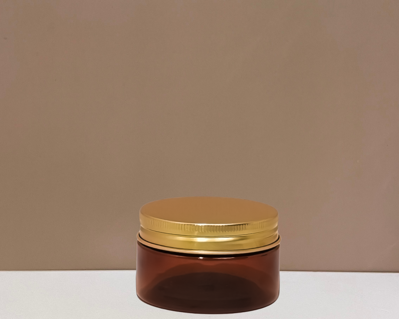 100g Plastic Jar With Gold Aluminium Lid