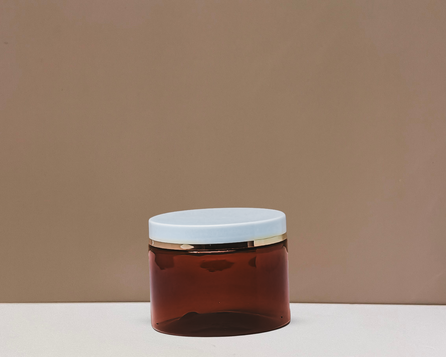 300g Plastic Jar White Lid With Gold Strip
