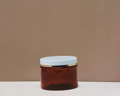 300g Plastic Jar White Lid With Gold Strip