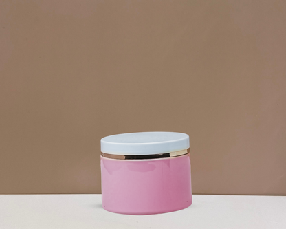 300g Plastic Jar White Lid With Gold Strip