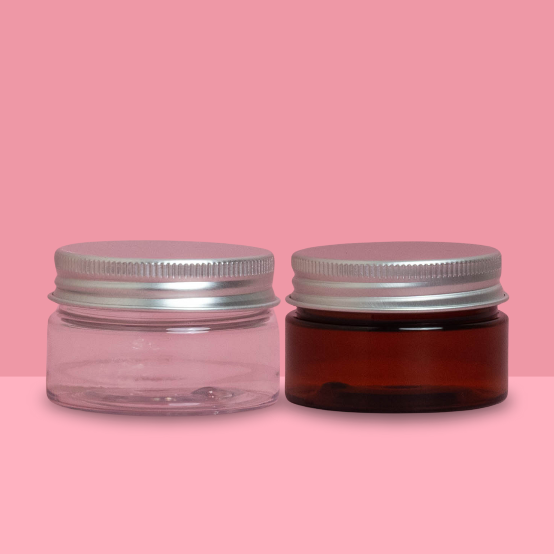 30g Plastic Jar With Silver Aluminium Lid