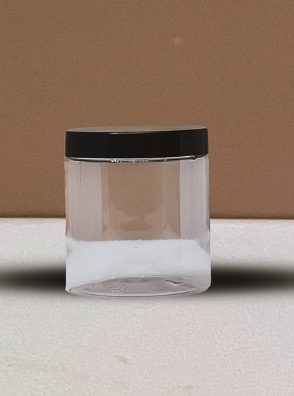 500g Plastic Jar With Black Lid