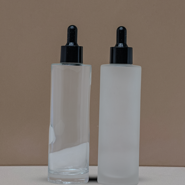 100Ml Glass Bottle With Black Smooth Dropper (Flat)