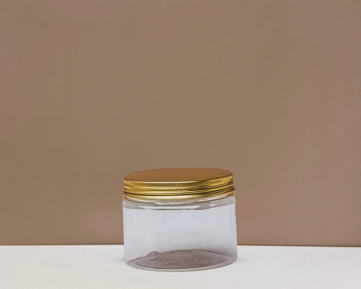 300g Plastic Jar With Gold Aluminium Lid