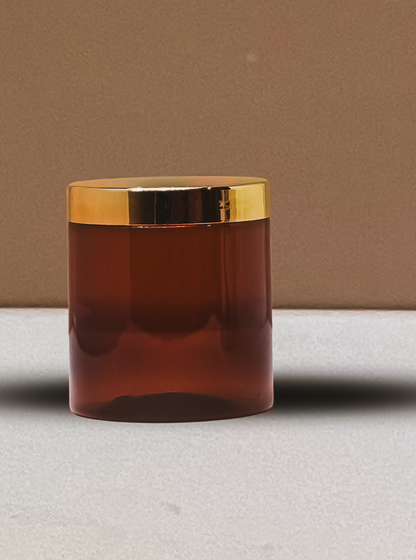 500g Plastic Jar With Gold Electroplated Lid