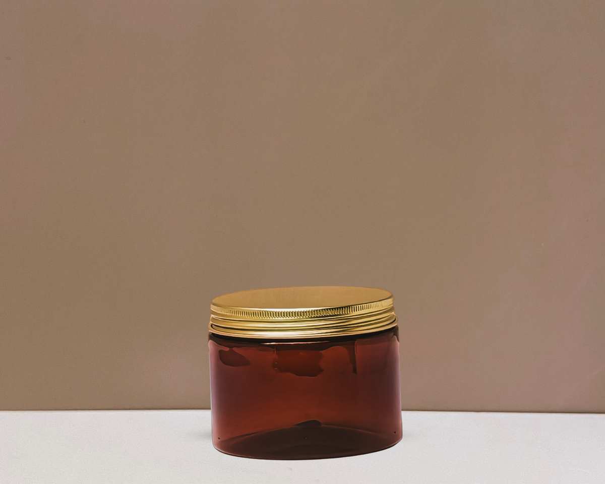 300g Plastic Jar With Gold Aluminium Lid