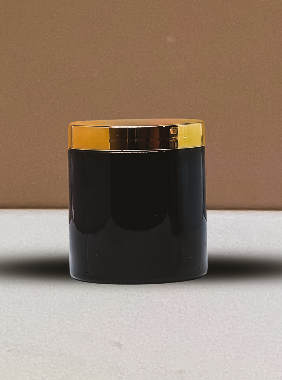 500g Plastic Jar With Gold Electroplated Lid